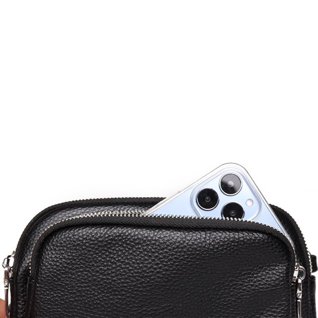Bolsa bandolera de piel auténtica para mujer, pequeño informal para cámara para el trabajo (negro) Ehuebsd Para Estrenar