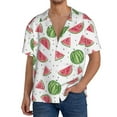 thumbnail image 3 of Wukai Hand Drawn Watermelon Men's Casual Short-Sleeve Button Down Shirt - Lightweight Summer Dress Shirt for Daily Wear-Small, 3 of 7