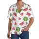 thumbnail image 1 of Fotbe Hand Drawn Watermelon Camisa Estampada de Manga Corta para Hombre, Casual de Verano, Estilo Playero, Sin Arrugas-Small, 1 of 5