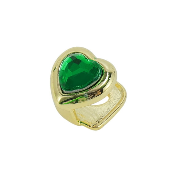 Unique Bargains 1 Pc Fake Grills Hip Hop Faux Gemstone Teeth Grillz Gold Tone Green