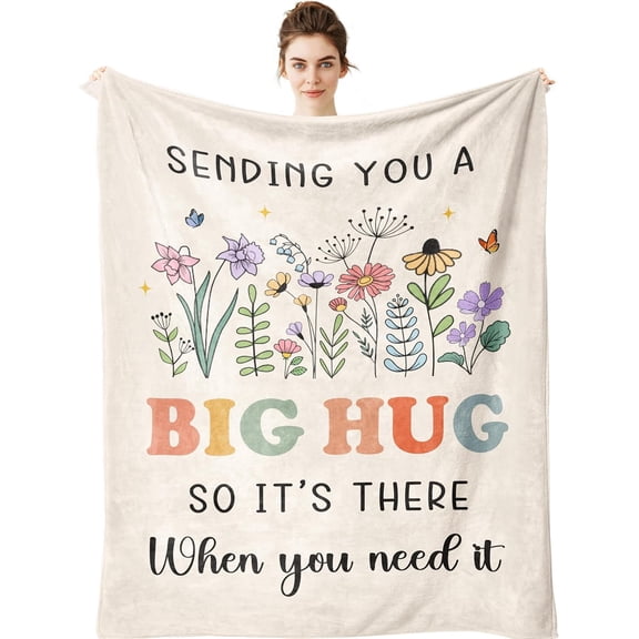 Gifts for Women, Inspirational Gifts for Woman, Hug Blanket, Thinking of You Gift for Female, Cool Feel Better Present Unique, Birthday Gift Ideas for Friendship, Get Well Soon Blankets