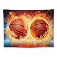 thumbnail image 5 of GOSMITH  Football Tapestry for Boys Kids Basketball Wall Tapestry Sports Tapestries Fire and Ice Wall Hanging,Rugby Soccer Tapestry Girls Teens Ball Game Wall Tapestry Sport Theme Room, 5 of 7
