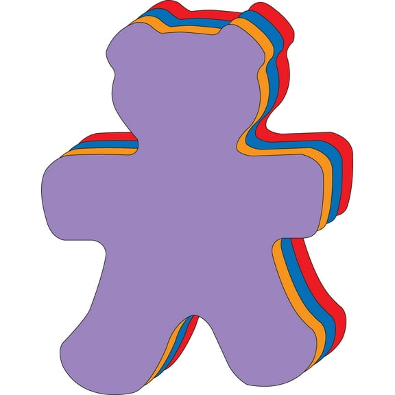 SHAPES ETC. Teddy Bear Assorted Color Super Cut-Outs- 8” x 10”