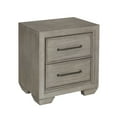 thumbnail image 2 of Ennesley Gray Wood 2 Drawers Nightstand with USB Charger, 2 of 8