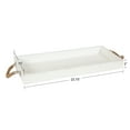 thumbnail image 2 of Kate and Laurel Bayville Coastal Farmhouse Wood Tray, 10 x 24, White, Decorative Wooden Tray with Rope Handles and Rustic Distressed Finish for Serving, Storage, and Display, 2 of 8