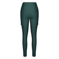 thumbnail image 4 of Mrat Women's Casual Trousers Women's Cargo Pants Solid Color Lace Loose Multi Pocket Casual Pants Casual Lightweight Pants S-60 Green XL, 4 of 6