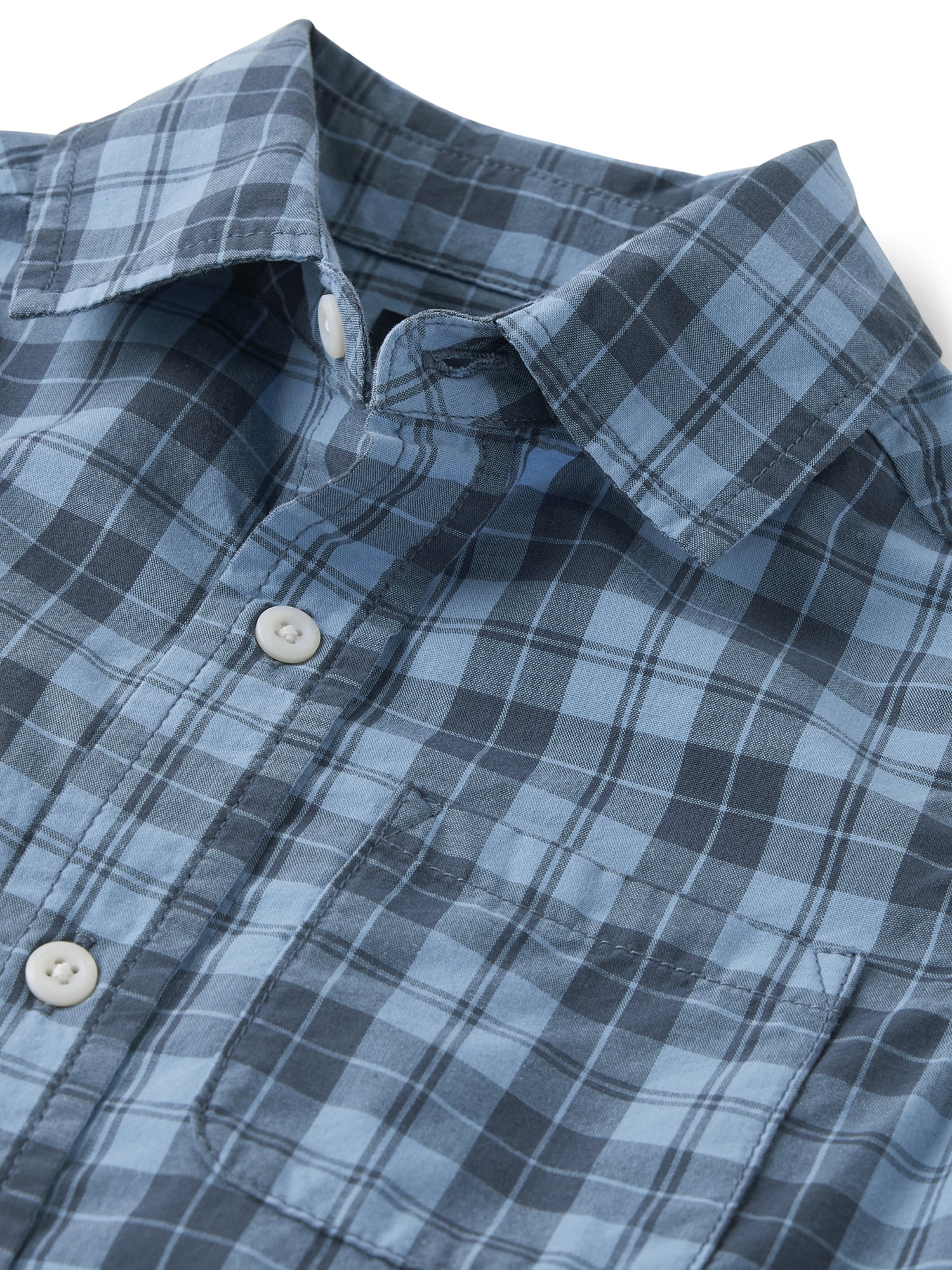 The Children's Place Boys Long Sleeve Plaid Poplin Button Up Shirt, Sizes S-XXL