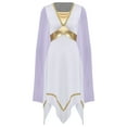 thumbnail image 3 of iiniim Robe Tunique Grecque Ancienne pour Femmes Costume d'Halloween en Chiffon Robe à Manches Longues Lavande 4TG, 3 of 5