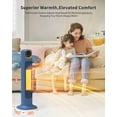thumbnail image 2 of Space Heaters for Home, 24" 1500W Oscillating Electric Tower Electric Heater with Remote, PTC Ceramic Fast Heating,Blue,New, 2 of 6