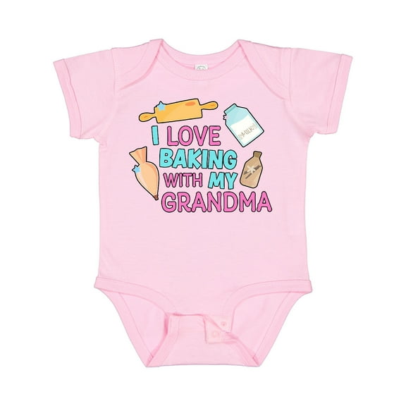 Inktastic I Love Baking with My Grandma Girls Baby Bodysuit
