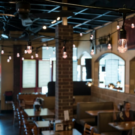 Enbrighten - Café Vintage Series LED Lights (12 feet/6 bulbs) - Black