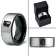 thumbnail image 4 of Tungsten Arizona The Grand Canyon State Cactus Band Ring 8mm Men Women Comfort Fit Brushed Gray Flat Cut Black Polished, 4 of 4