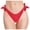 Red, variant on Women's Vintage Print Low Waist Brazilian Bikini Bottoms, Drawstring Waist, Polyester and Spandex, for Water Activities