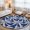 Blue, variant on Round Rugs 6Ft, Navy Blue Tropical Round Area Rug Washable Indoor Throw Carpet, Summer Beach Coastal Palm Trees Soft Non Slip Circle Rug for Office Cabinet Home Decor Aesthetic