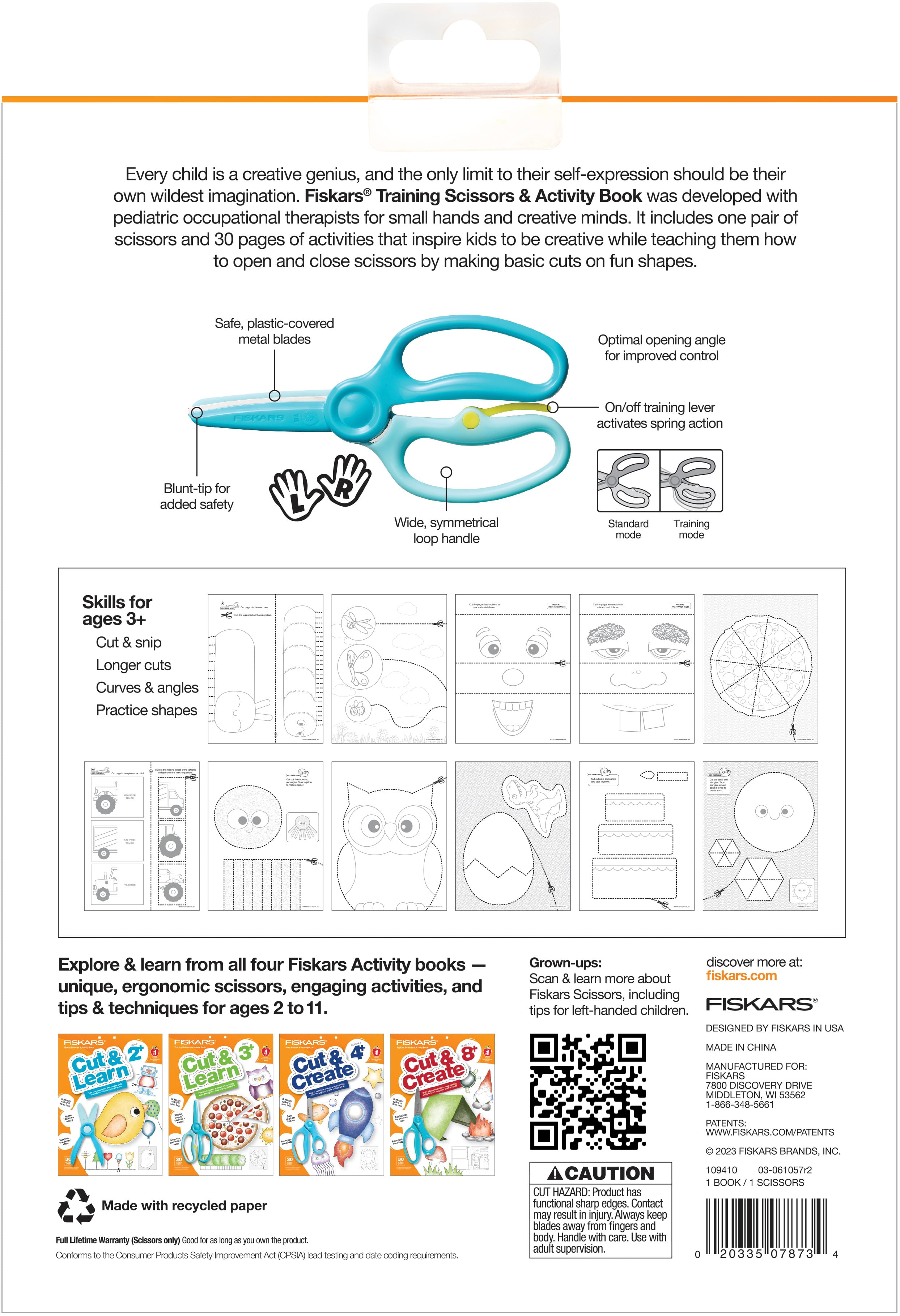 Fiskars Training Scissors for Kids 3+ with Easy Grip (3-Pack) - Toddler  Safety Scissors for School or Crafting - Back to School Supplies -  Turquoise, Red - Yahoo Shopping