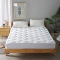 thumbnail image 2 of Queen Mattress Pad, 8-21" Deep Pocket Protector Ultra Soft Quilted Fitted Topper Cover Fit for Dorm Home Hotel -White, 2 of 7