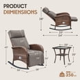 thumbnail image 5 of Bellefurn Outdoor Rocking Recliner Chairs,Patio Wicker Rocking Chairs Outdoor Lounge Chairs with Adjustable Backrest & Footrest,Reclining Lounge Rocker Chair for Outdoor,Fire Pit,Pool,Garden, 5 of 10