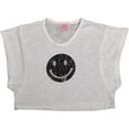 thumbnail image 1 of Purple Orchid - Little Girls Short Sleeve Tie Dye Top 28906-12 (white smiley 2), 1 of 3