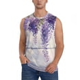 thumbnail image 1 of Fotbe Lavender Blooms Window Men's Camiseta sin Mangas Estampada para Hombres, Playera Casual para Gimnasio, Entrenamiento, Playa-X-Large, 1 of 7