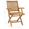thumbnail image 2 of vidaXL Garden Chairs 2 pcs with Bright Green Cushions Solid Teak Wood, 2 of 5