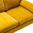 thumbnail image 6 of 81 Inch L-shaped Accent Sofa Set with Padded Back and Armrest, Upholstered Sofa Couch with Chaise and Metal Legs, Corner Sleeper Couch for Living Room, Yellow, 6 of 6