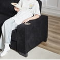 thumbnail image 6 of AENKYO 84" Modern Corduroy 3-Seater Sofa, Compressed Couch with Built-in Cup Holders & Washable Covers, Black, 6 of 8
