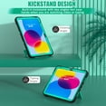 thumbnail image 3 of ELEHOLD Rugged Hybrid Case for iPad 10th Generation 10.9" 2022, Tri-Layers Hard PC Soft Silicone Hidden Kickstand Anti-Scratch Shockproof Heavy Duty Case for Kids Men Women,Black+Mint, 3 of 8