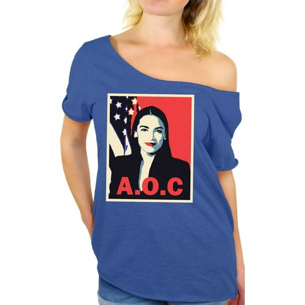 Awkward Styles - Awkward Styles AOC Off Shoulder Shirt Ocasio Ladies Shirt Alexandria Ocasio
