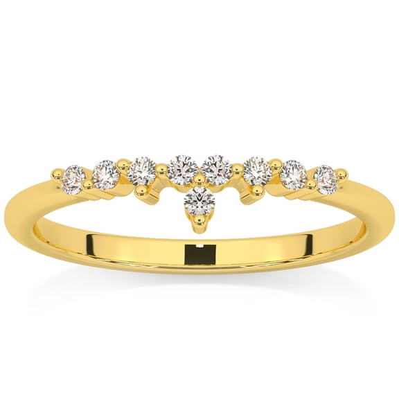 Pompeii 1/5Ct Stackable Diamomnd Anniversary Ring Wedding Band 14k Gold Lab Grown