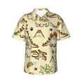 thumbnail image 1 of KLL Cartoon Dinosaurs Pattern Men's Hawaiian Shirt Short Sleeve Button Down Beach Shirts,Small, 1 of 7