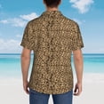 thumbnail image 6 of Daiia Leopard Print Brown Hawaiian Shirt for Men Gentle Cotton Regular Short Sleeve Casual-Small, 6 of 9
