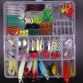thumbnail image 1 of Artificial Fishing Lures Set Assorted Tackle with Hard and Soft Baits Metal Hooks Spoon Lures kit Crank Popper, 1 of 9