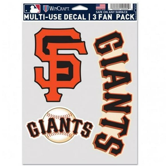 Wincraft 9416606945 MLB San Francisco Giants Decal Multi Use Fan - Pack of 3