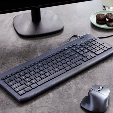 ONN WIRED USB KEYBOARD INTERNET KEYS USB-A STANDARD KEYBOARDS WITH USB COMPUTER KEYBOARD, GRAY, 1 PACK