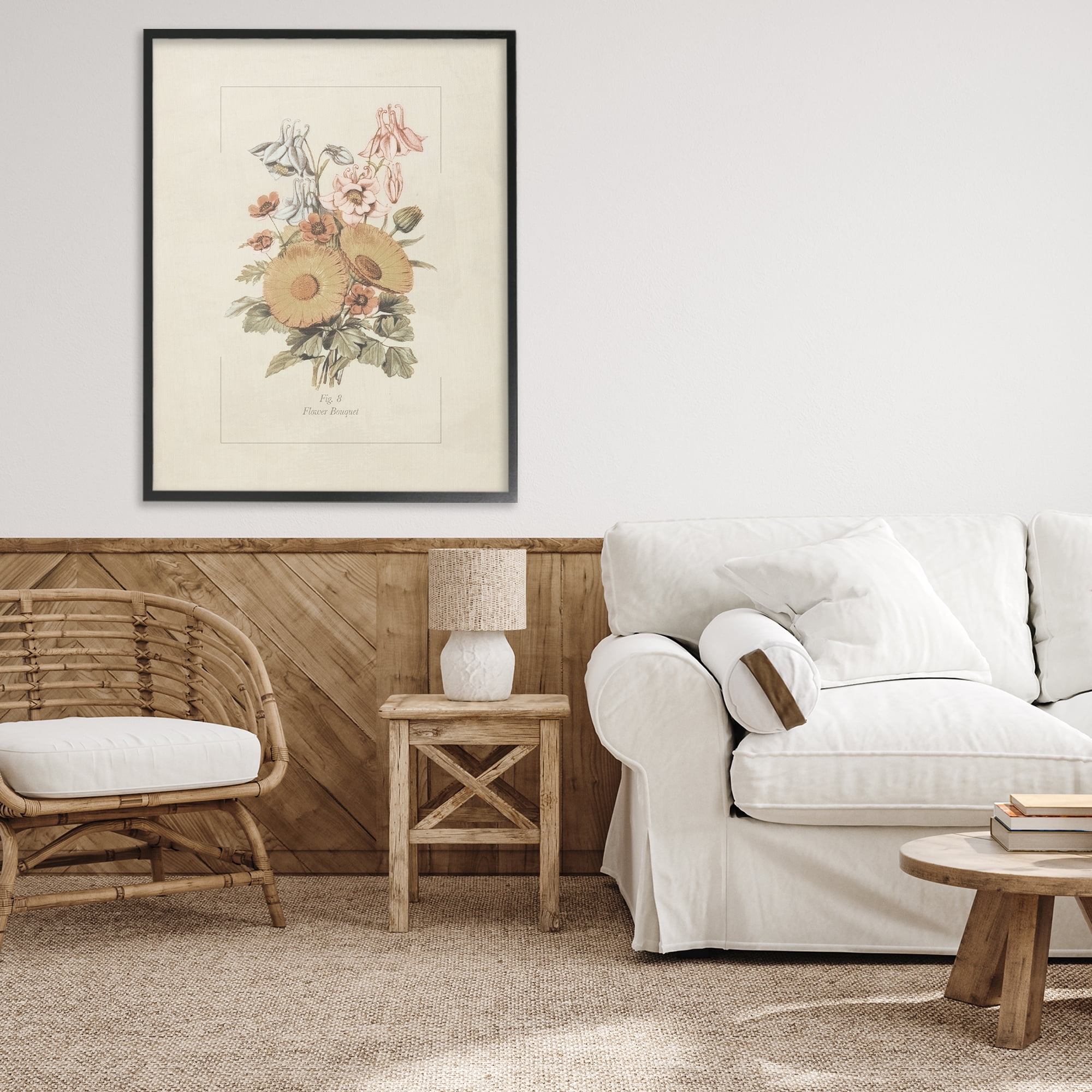 Stupell Industries Flower Bouquet Vintage Garden Black Framed Giclee Art, design by Dan Meneely