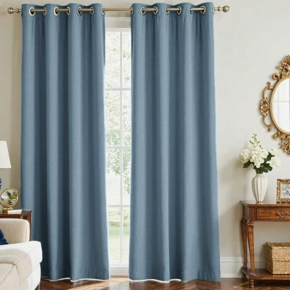 SMILETIME Velvet Curtains with Grommet, Thermal Insulated Super Soft Privacy Noise Reducing Light-Filtering Velvet Curtains for Living Room Bedroom, 2 Panels