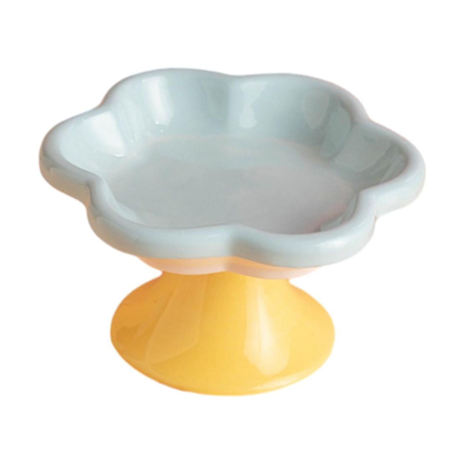 Gazechimp Ceramic Raised Cat Bowls Food Feeding Cat Feeding Bowls for Small Medium Dog Blue