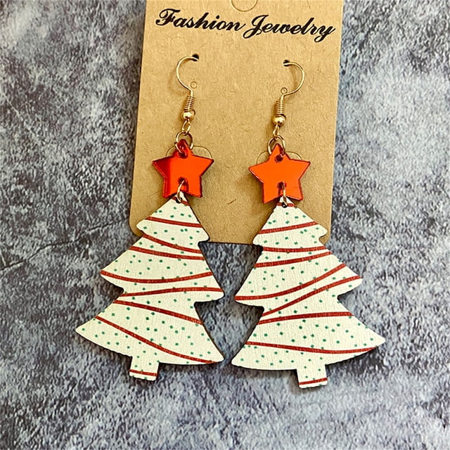 onlyliua Ofertas Pendientes Navideños para Mujer Pendientes Navideños Pendientes Festivales Decoración de Árbol de Navidad Acrílico Joyas Navideñas