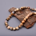 thumbnail image 2 of Sunburst Natural Crazy Lace Agate Gemstone 8 MM Round Smooth Beads Necklace Adjustable Mala Jewelry, 2 of 4