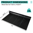thumbnail image 2 of Danolapsi Heavy Duty Weed Barrier Fabric,2.4oz Woven Landscape Fabric, Weather-Proof Ground Cover with Stops Weeds and Allows Water Flow, for Driveway, Garden, Flower Bed & Yard, 2 of 7