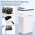 thumbnail image 3 of 2.5 Gallon Trash Can with Lid, Automatic Bathroom Trash Can for Kitchen, Office, Living Room, Toilet, 2 Pcs, 3 of 7