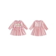 thumbnail image 2 of BemeyourBBs Kids Toddler Baby Girls Easter Dress Outfits Puff Long Sleeve Doll Collar Plaid Embroidery Bunny Summer Dress Spring Clothes, 2 of 9