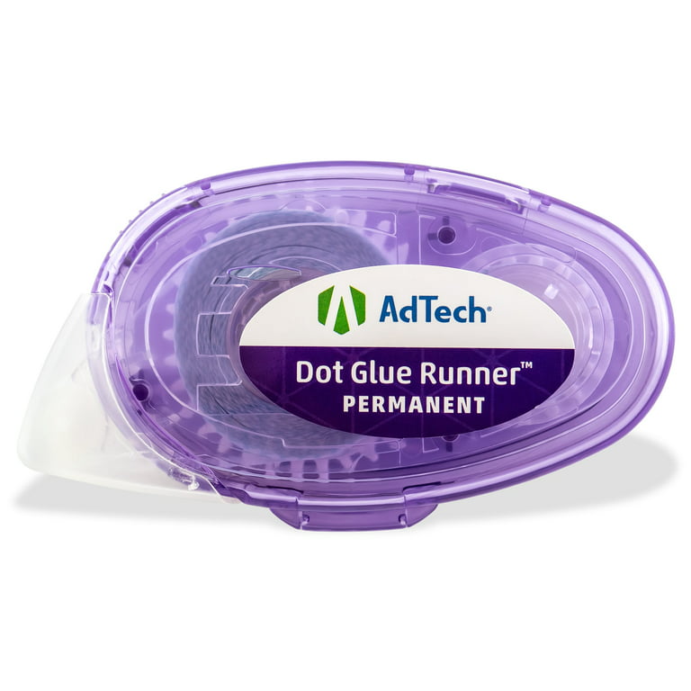 12 Packs: 4 Ct. (48 Total) Adtech Permanent Micro Dot Glue Runner, Size: 0.31 x 8.75yd, Clear