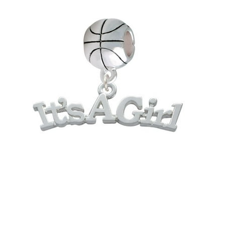 Large ''It's a Girl'' - Basketball Charm Bead