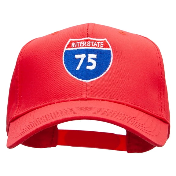Interstate 75 Solid Cotton Twill Low Profile Snap Cap - Red OSFM