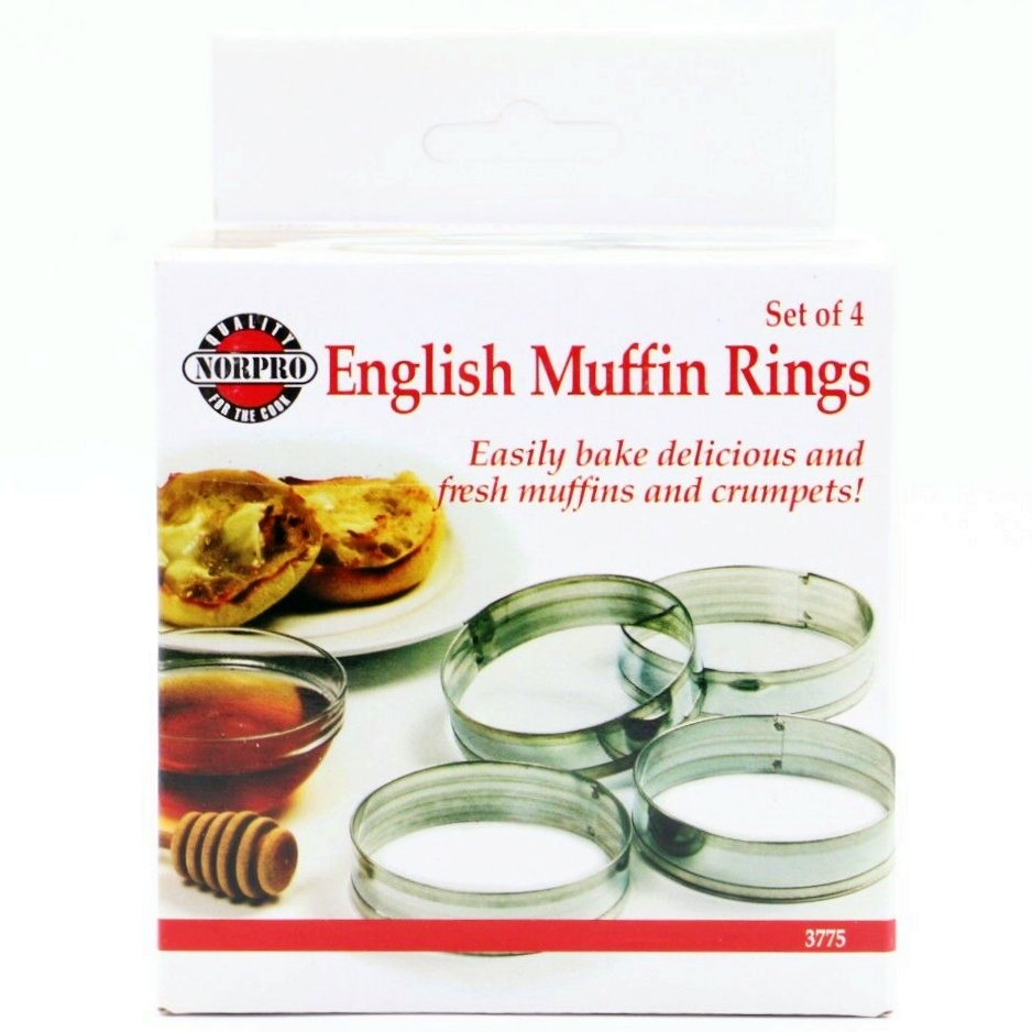 Norpro Set of 4 Tin English Muffin Rings, 3.5 Inch Diameter Walmart