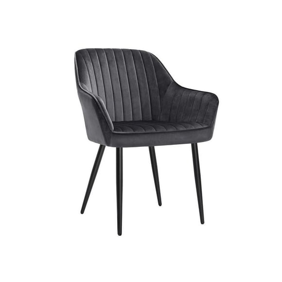 Boutique Home Velvet Dining Room Accent Chair with Armrests