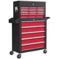 thumbnail image 1 of HOMCOM Rolling Tool Chest, Lockable Tool Storage Cabinet with 14 Drawers, 1 of 10