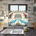thumbnail image 4 of Yayeee Kitchen Curtains Tier Pair Light Filtering 27"x36" Rod Pocket Short Cafe Window Panel, Blue Retro Print, 4 of 7
