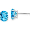 thumbnail image 1 of 14K White Gold 8X6mm Oval Blue Topaz Earrings (9 X 6) Made In India xe88wbt, 1 of 6